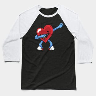 Cute Heart Dabbing Funny Artwork Baseball T-Shirt